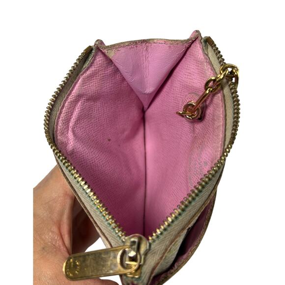 LOUIS VUITTON White Multicolor Murakami Key Coin Pouch Wallet - Picture 9 of 10